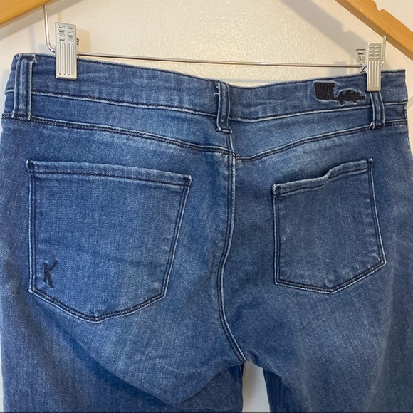 Kut From The Kloth Slim Straught Mid Rise Ankle Crop Raw Hem Denim Jeans Sz 6 - Picture 5 of 12